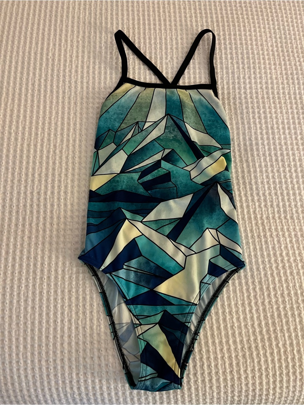 Girls Funkita Blue Geometric One-Piece Swimsuit